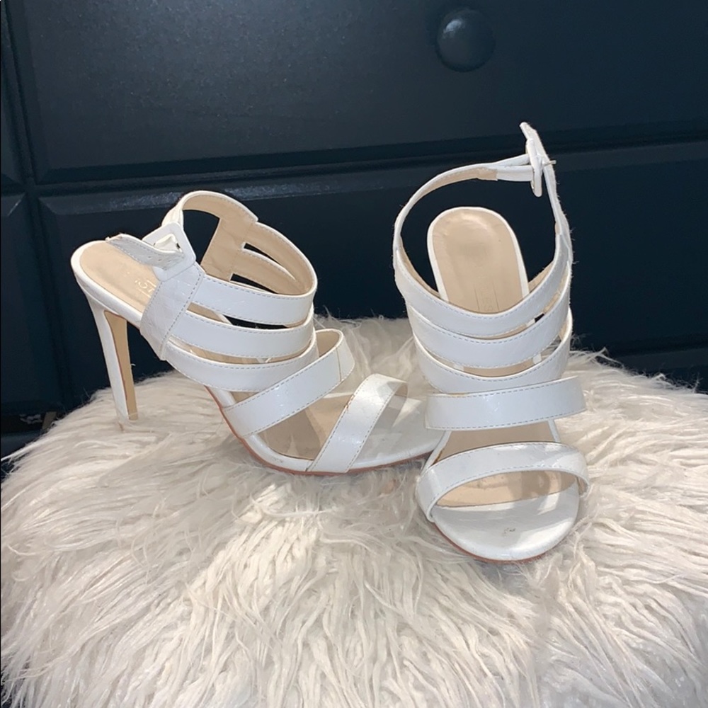 Strappy White Stilettos